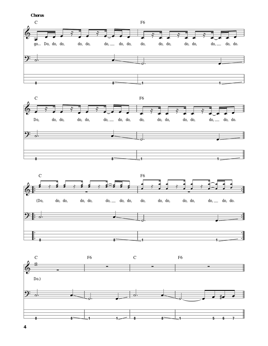 Walk On The Wild Side Walk On The Wild Side Bass Guitar Tablature scores gallery preview page 4