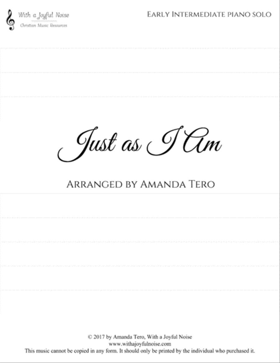 Just as I Am (without one plea) Piano Solo scores gallery preview page 2
