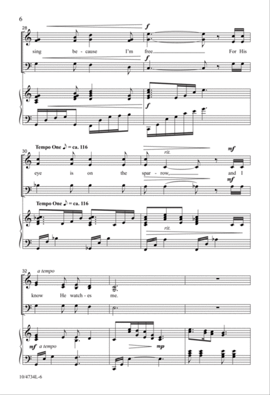 His Eye Is on the Sparrow 3-Part scores gallery preview page 6