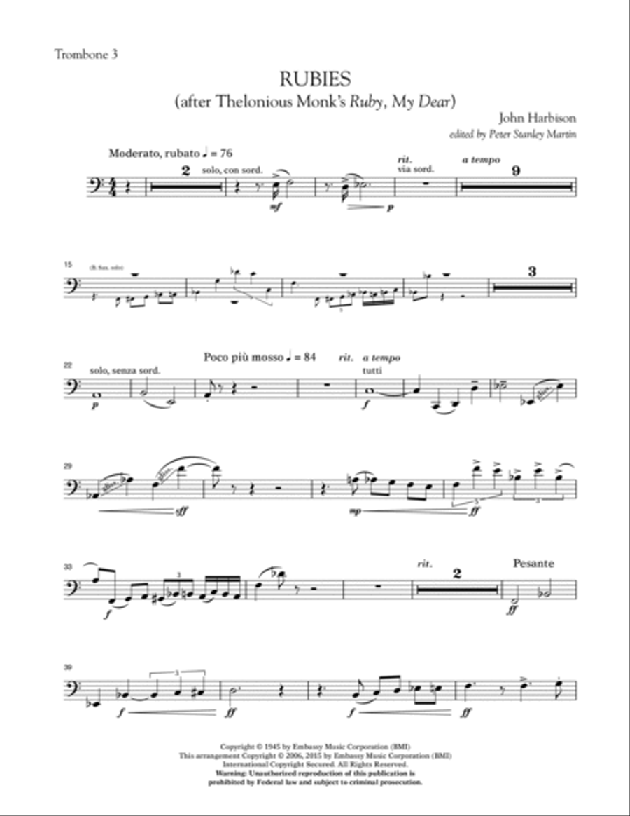 Rubies (After Thelonious Monk's 