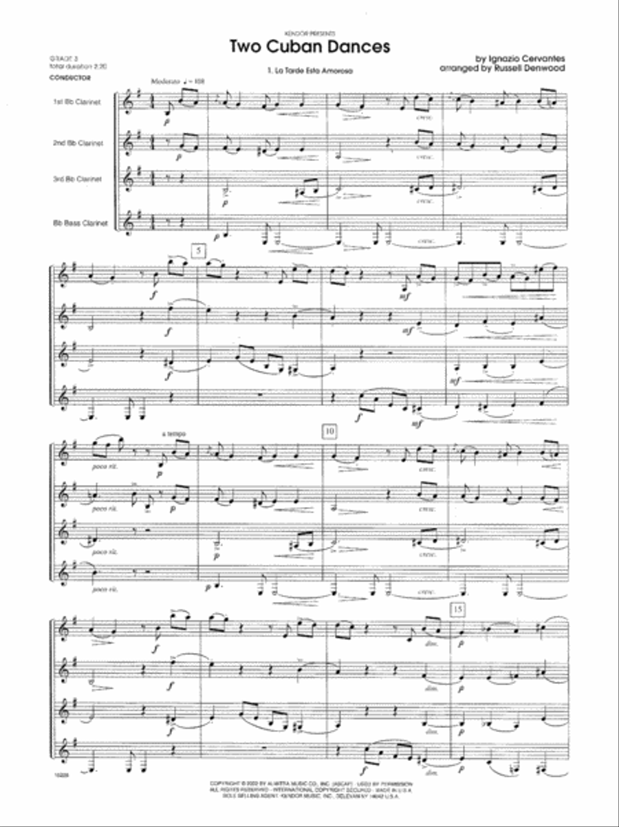 Two Cuban Dances Clarinet Quartet scores gallery preview page 2