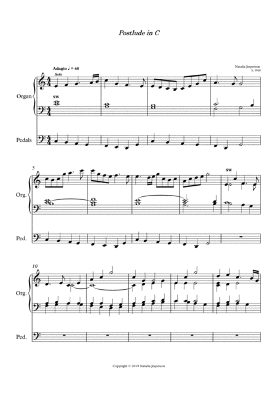 Postlude in C Organ Solo scores gallery preview page 1