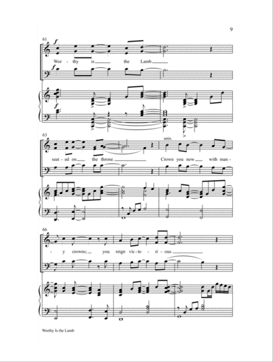 Worthy Is the Lamb 3-Part scores gallery preview page 9