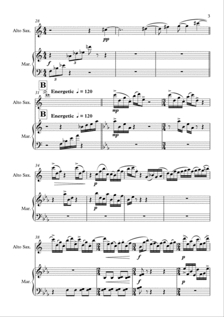 Plastic, Paper for Alto Saxophone and Marimba Alto Saxophone scores gallery preview page 5