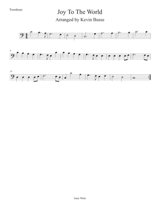 Joy To The World (Easy key of C) Trombone