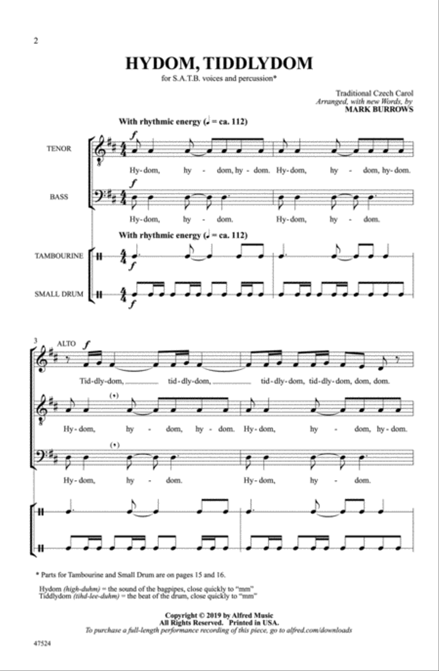 Hydom, Tiddlydom Choir scores gallery preview page 1