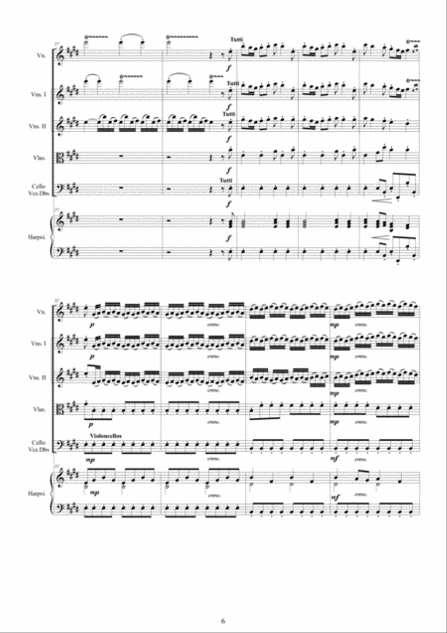 Vivaldi - Il Cimento dell'Armonia e dell'Invenzione Op.8 - 12 Concertos for Violin, strings and Harp Chamber Orchestra scores gallery preview page 6