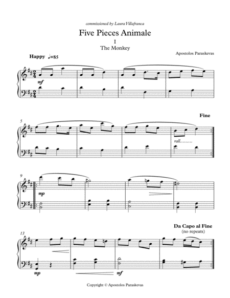 Five Animal Piano Pieces for Children image number null