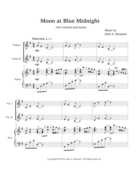Moon at Blue Midnight (Trio for Two Violins and Piano) image number null