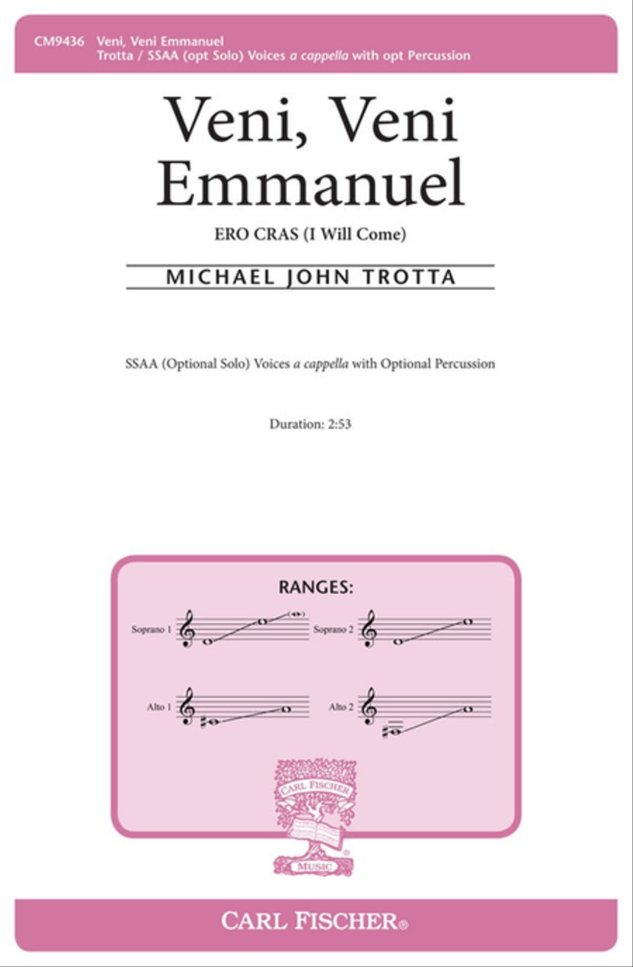 Veni, Veni Emmanuel Veni, Veni Emmanuel Choir scores gallery preview page 1