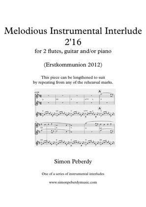 Book cover for Instrumental Interlude 2'16 for 2 flutes, guitar and/or piano by Simon Peberdy