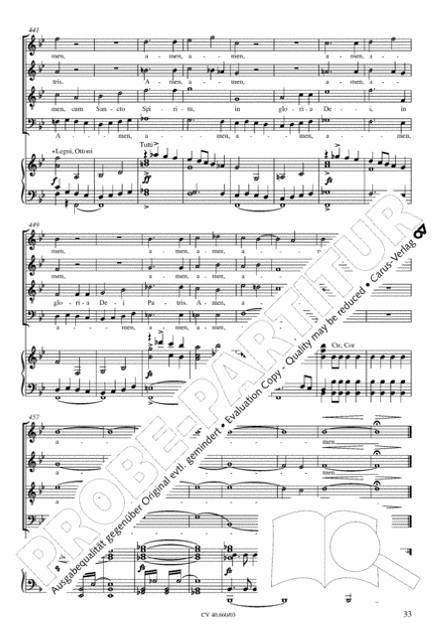 Mass in E flat major (Messe in Es) SATTB scores gallery preview page 34
