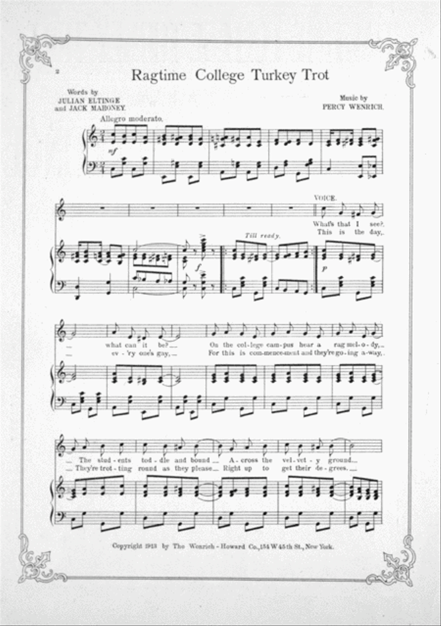 Ragtime College Turkey Trot Voice scores gallery preview page 2