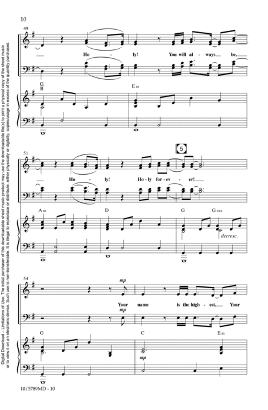 Holy Forever 4-Part scores gallery preview page 10