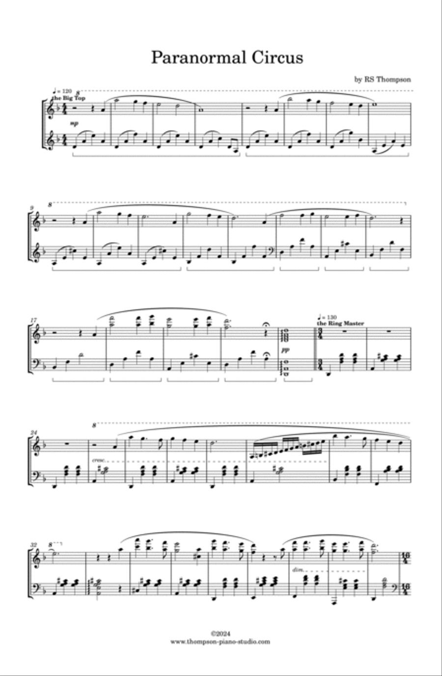 Paranormal Circus Paranormal Circus Piano Solo scores gallery preview page 2