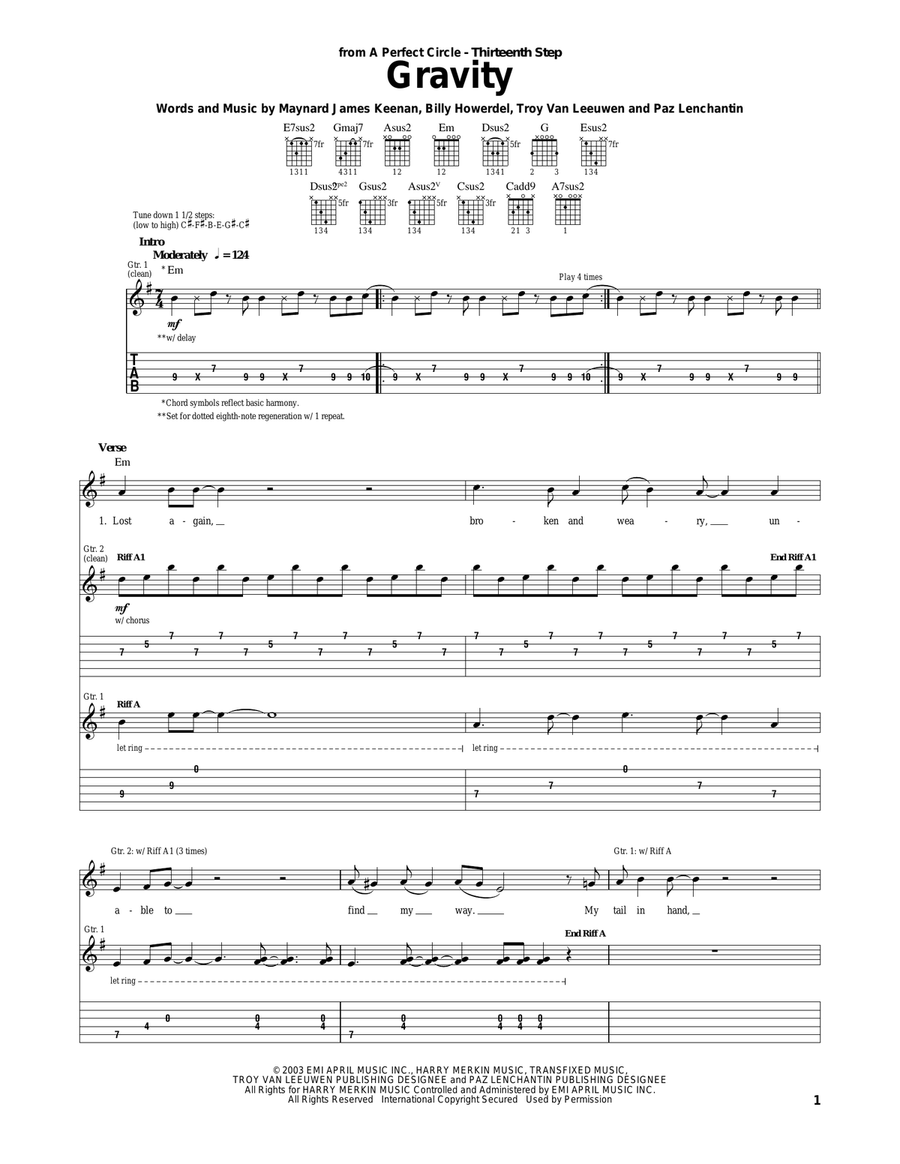 Gravity Electric Guitar scores gallery preview page 1