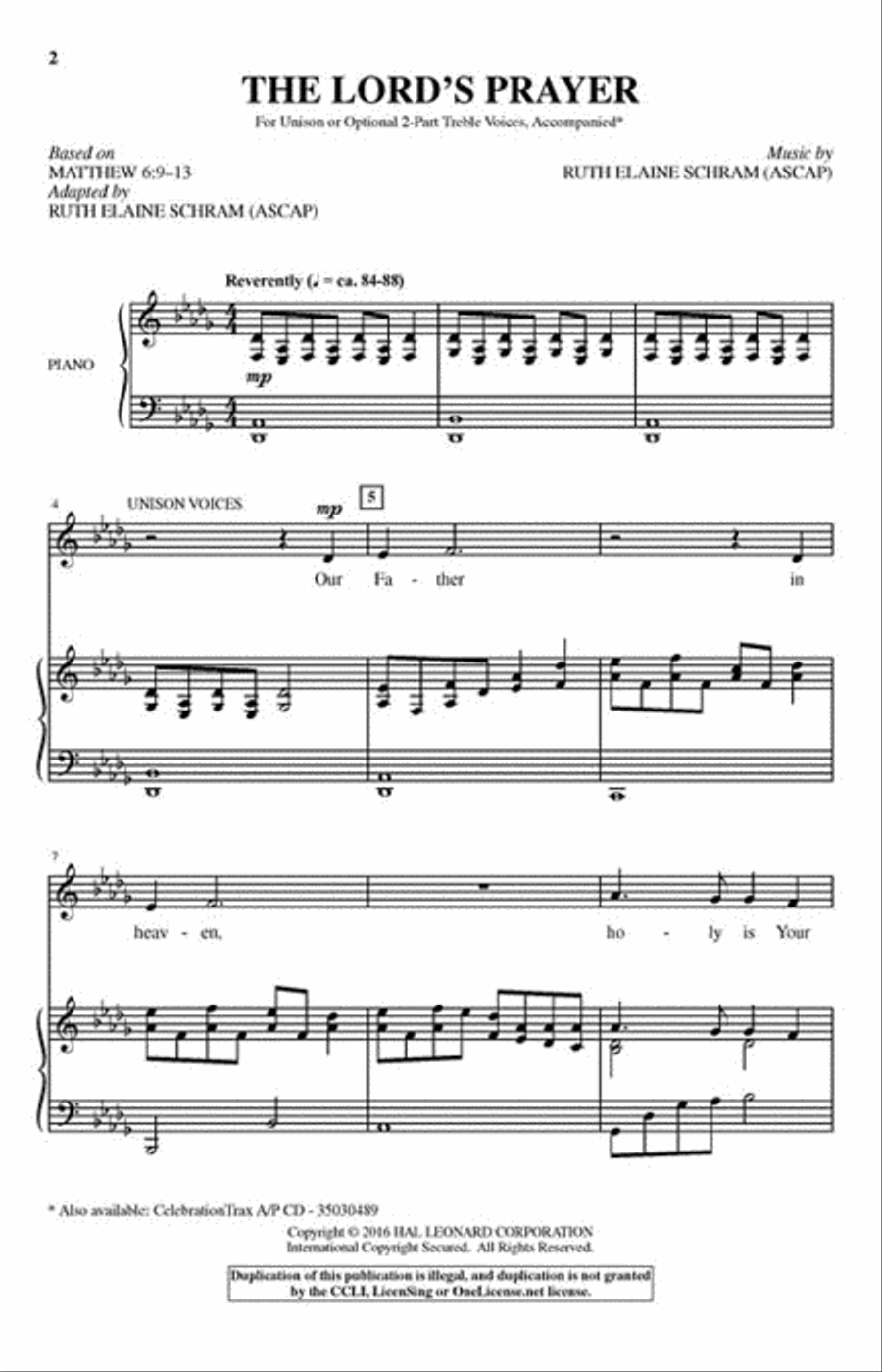 The Lord's Prayer The Lord's Prayer Unison Choir scores gallery preview page 2