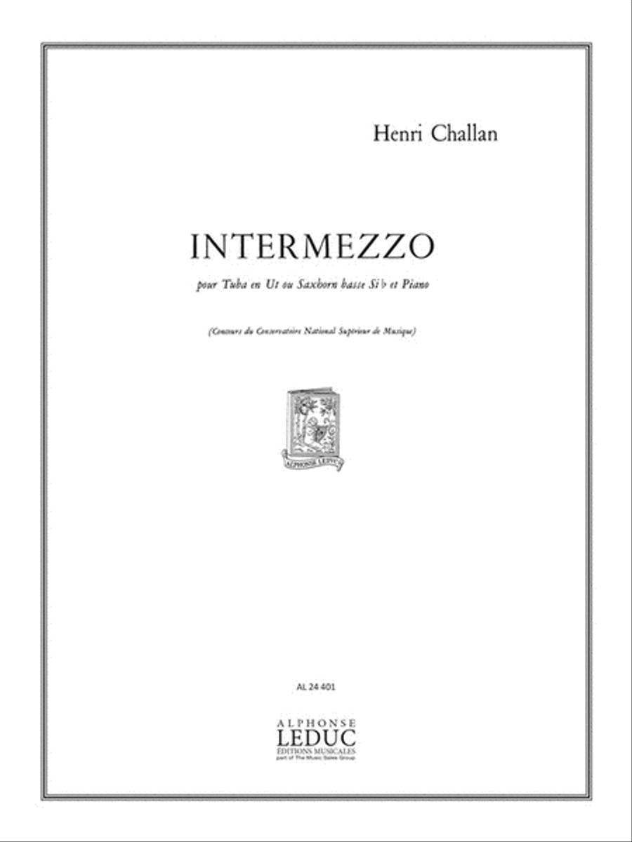Challan H. Intermezzo Tuba Or Saxhorn Basse Eb & Piano Book Tuba scores gallery preview page 1