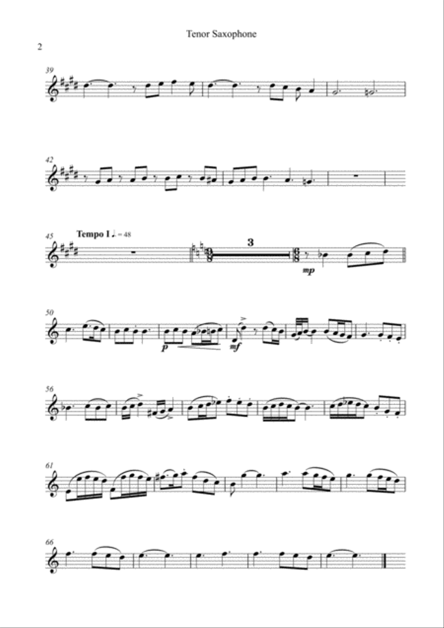 Selections from Boat Symphony (Solo for Tenor Saxophone) Tenor Saxophone scores gallery preview page 2