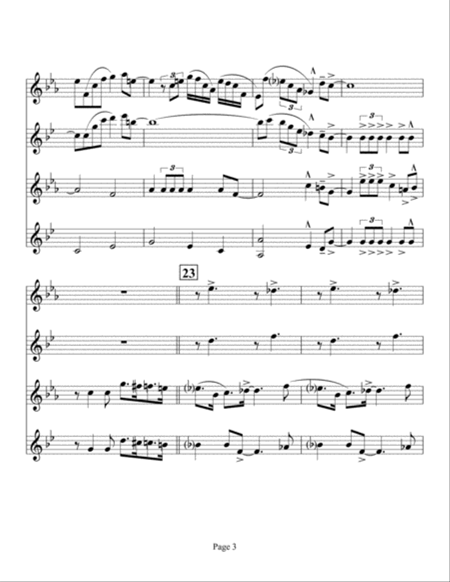 Harlem Nocturne Woodwind Quartet scores gallery preview page 3