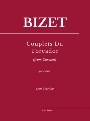Book cover for Couplets Du Toreador (from Carmen) - for Piano Solo