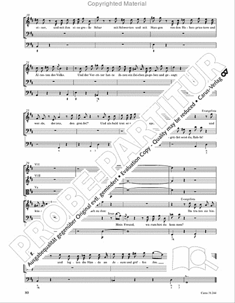 St. Matthew Passion (Matthaus-Passion) 4-Part scores gallery preview page 82