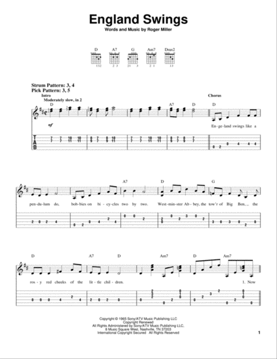 England Swings Electric Guitar scores gallery preview page 1