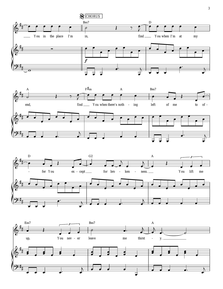 Find You On My Knees Piano, Vocal, Guitar scores gallery preview page 3