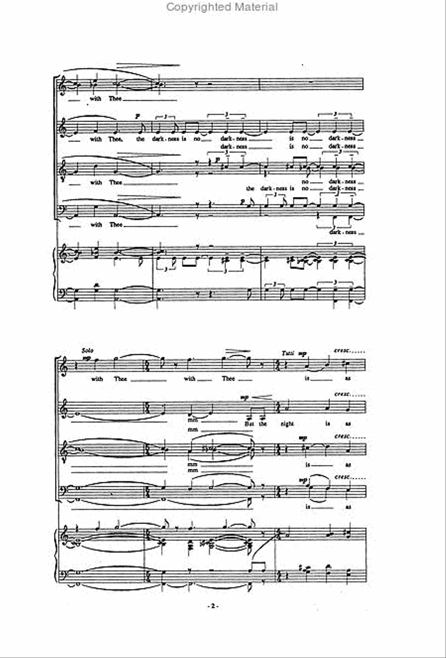 The Darkness is No Darkness for SATB Choir (Organ ad lib.) Divisi scores gallery preview page 3