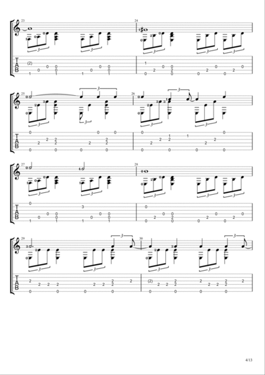 Warriors Guitar Tablature scores gallery preview page 4