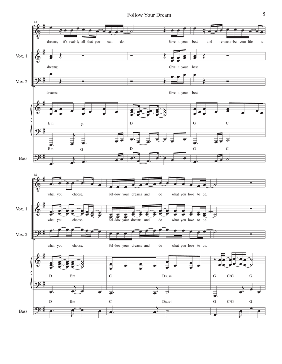 Follow Your Dreams 3-Part scores gallery preview page 5