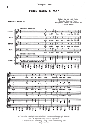 Three Festival Choruses: Turn Back, O Man (Downloadable Choral Score)