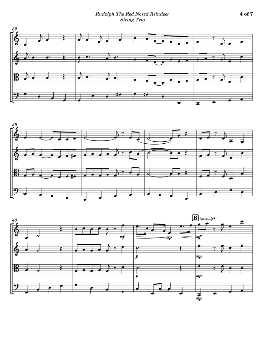 Rudolph The Red-nosed Reindeer String Trio scores gallery preview page 4