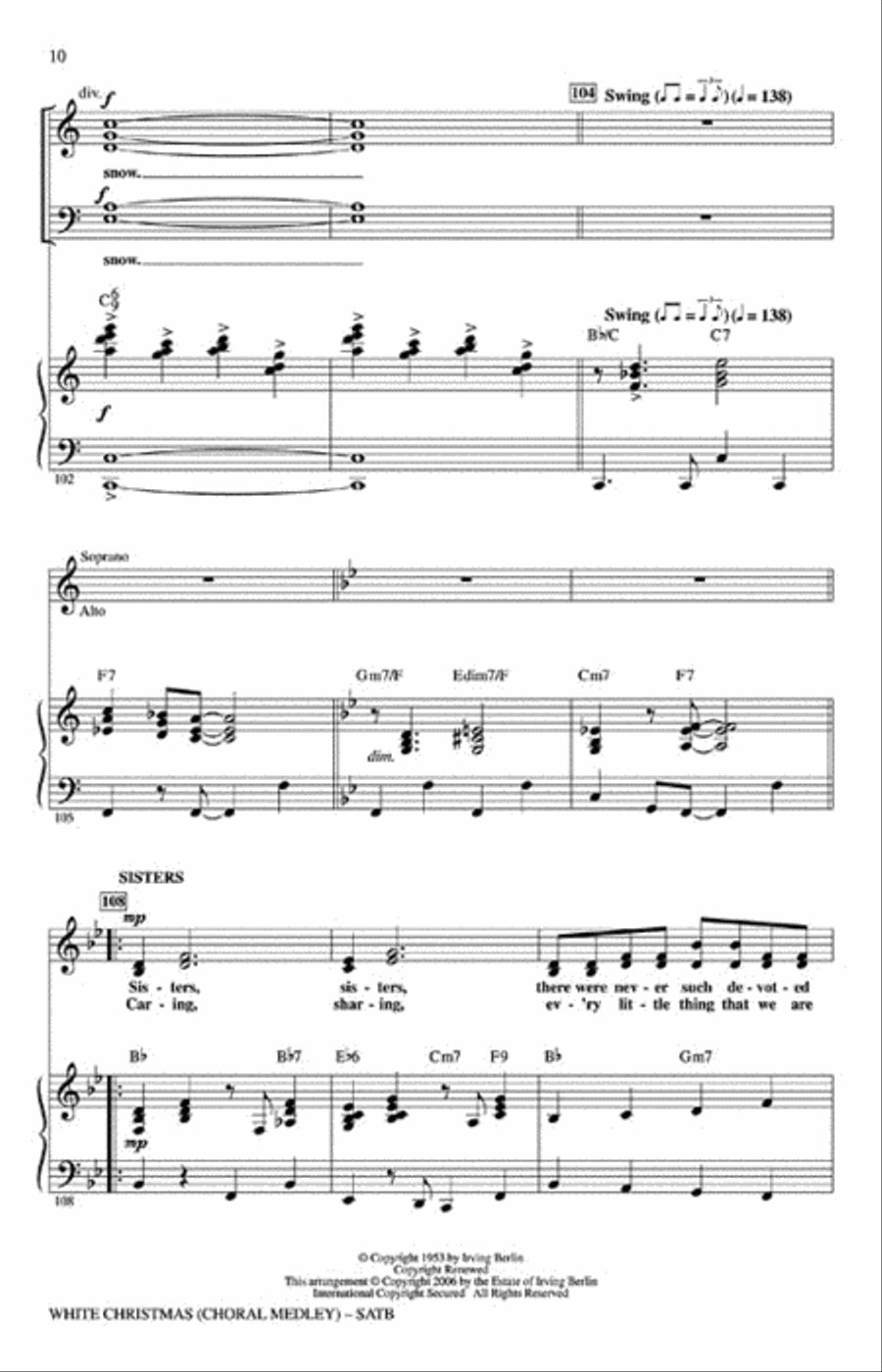 White Christmas (Choral Medley) 4-Part scores gallery preview page 3