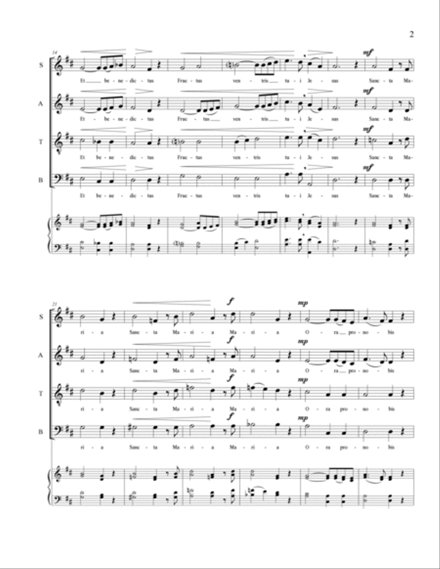 Ave Maria - Bach/Gounod (SATB - A Cappella) 4-Part scores gallery preview page 2