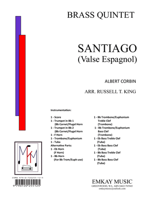 Book cover for SANTIAGO (VALSE ESPAGNOL) – BRASS QUINTET