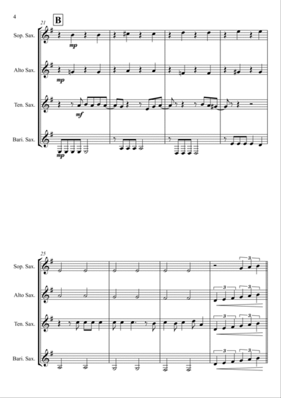 It Must Be Love Saxophone Quartet scores gallery preview page 4