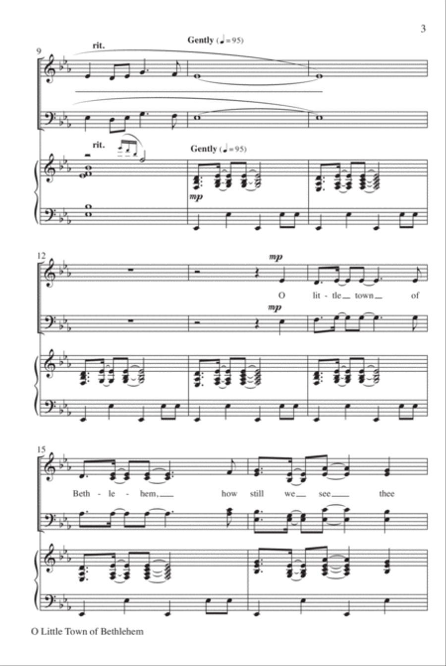 O Little Town of Bethlehem 4-Part scores gallery preview page 4