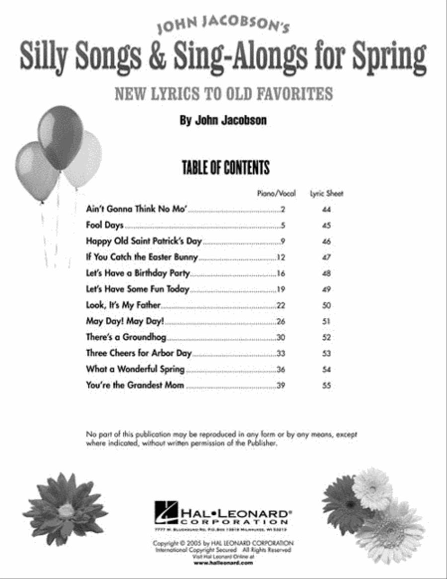 Silly Songs & Sing-Alongs for Spring Choir scores gallery preview page 2