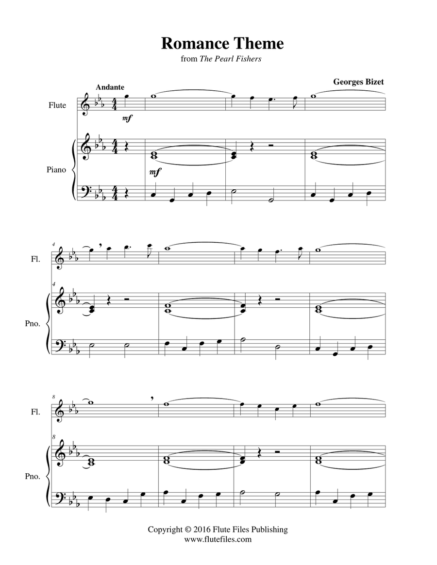 Romance Theme - Flute Solo Chamber Music scores gallery preview page 3