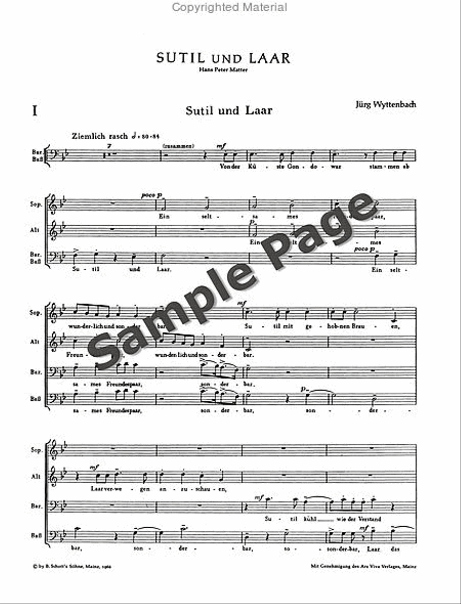 Wyttenbach J Sutil+laar Scherzlieder Mixed Choir scores gallery preview page 3