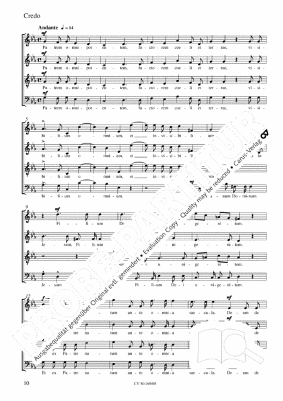 Mass in C Major 4-Part scores gallery preview page 11
