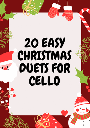 Book cover for 20 Easy Christmas Duets for Cello