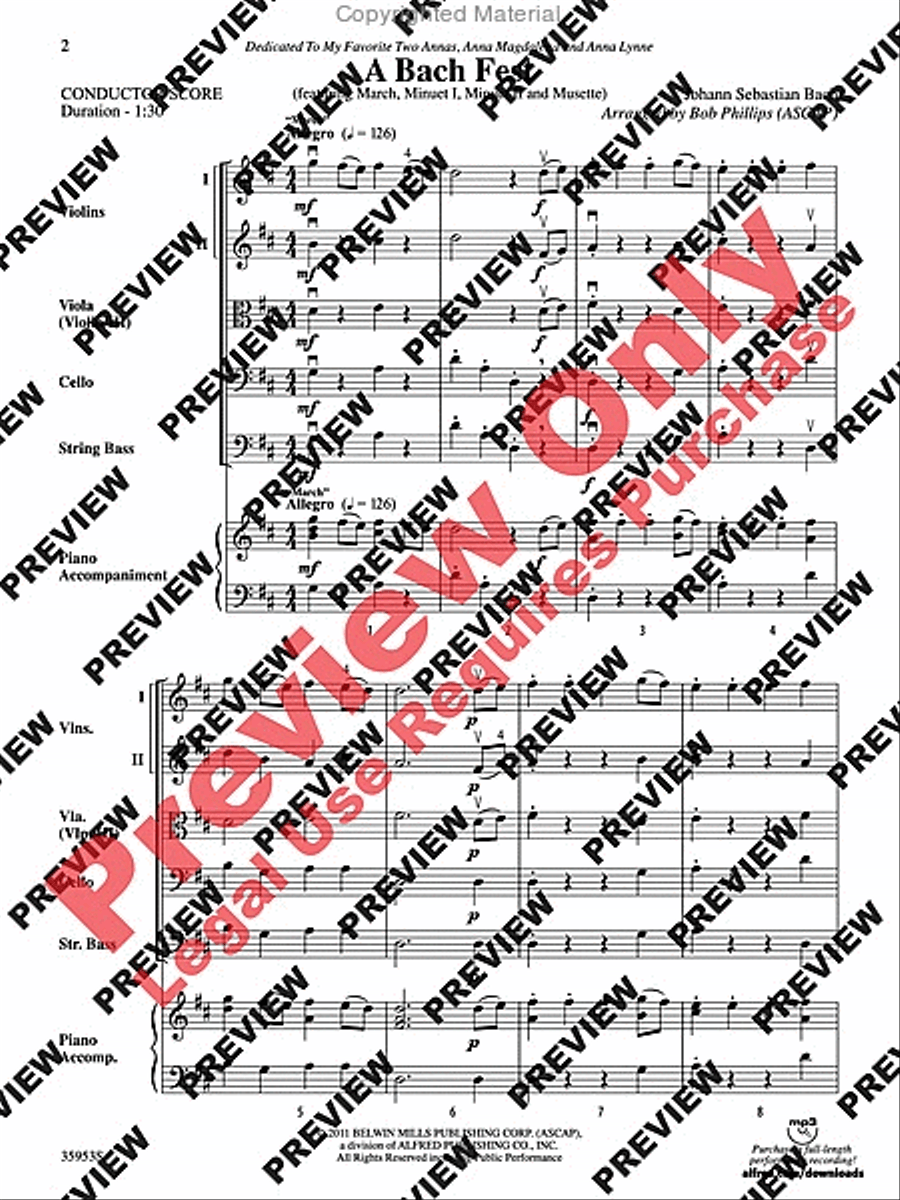 A Bach Fest String Orchestra scores gallery preview page 3