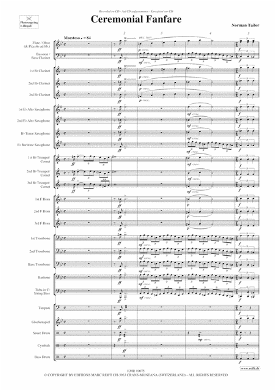 Ceremonial Fanfare Concert Band scores gallery preview page 4