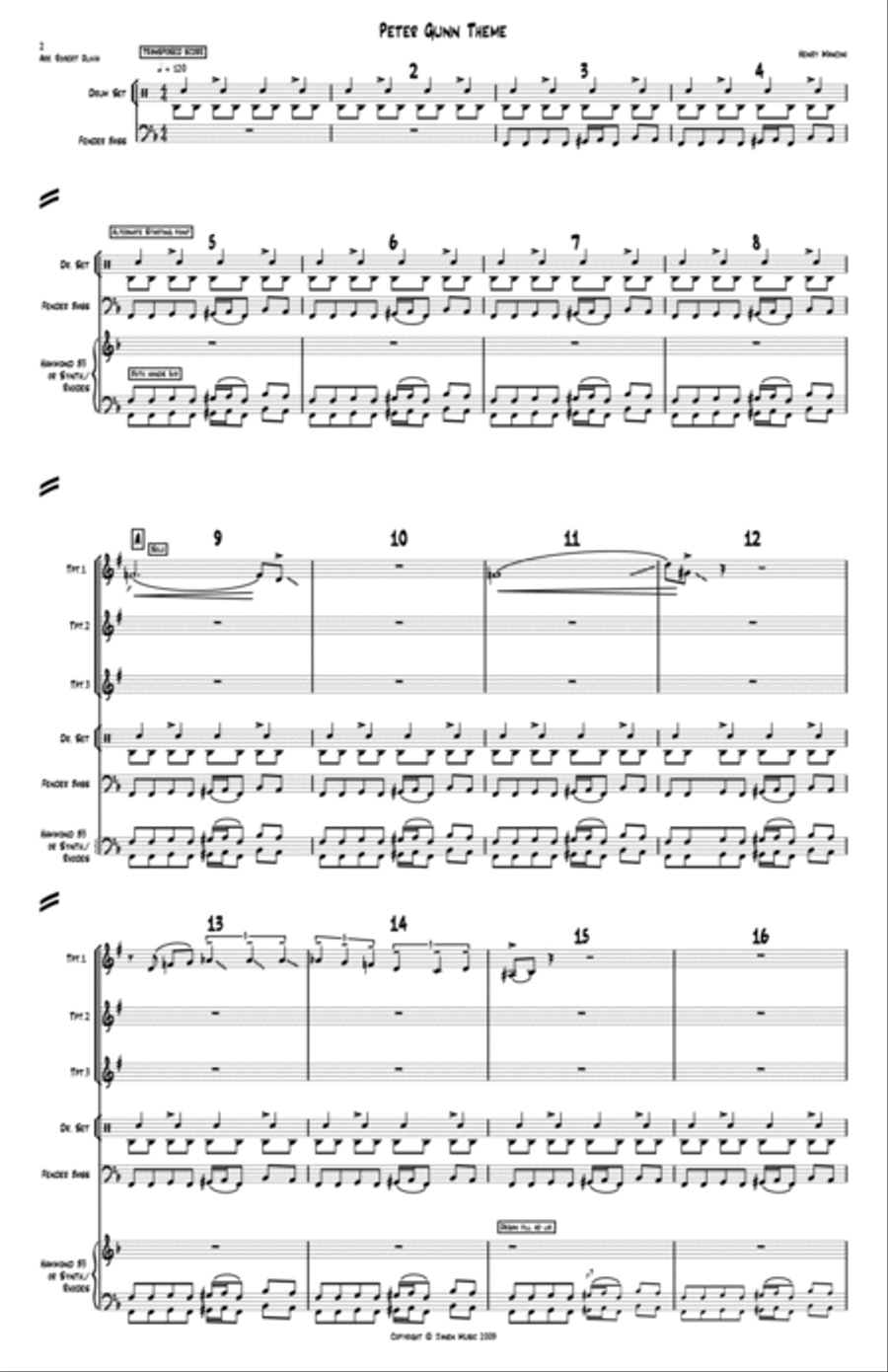 Peter Gunn Full Orchestra scores gallery preview page 4