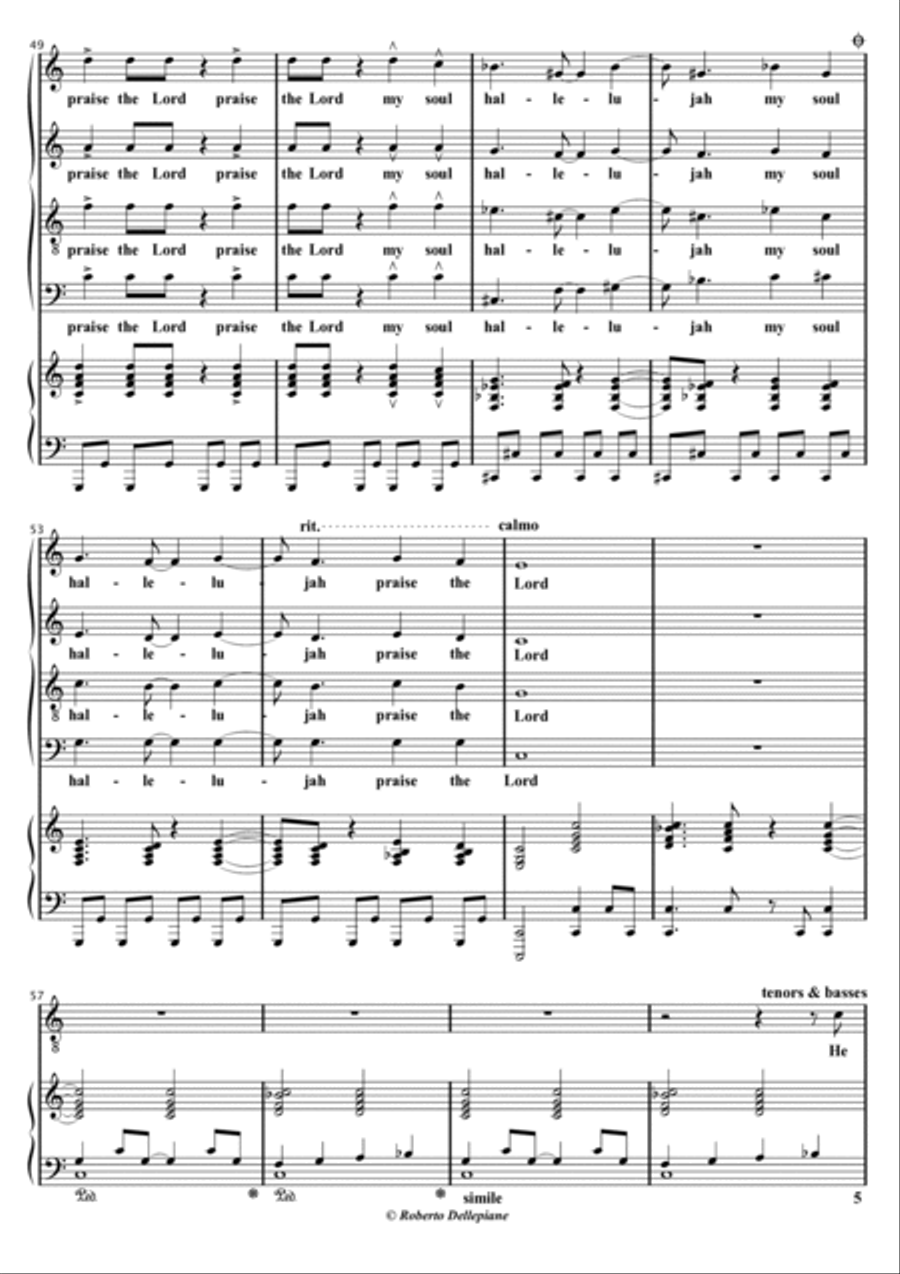 I will praise the Lord (psalm 146) 4-Part scores gallery preview page 5