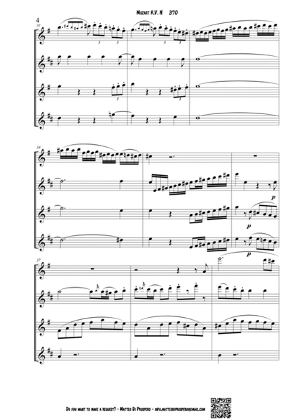 (Mozart) KV 370 for Sax Quartet