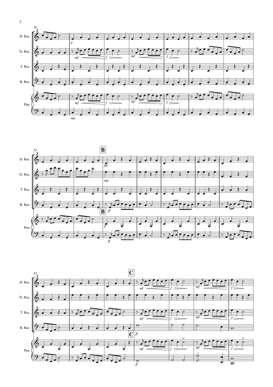 1812 Overture for Recorder Quartet Recorder scores gallery preview page 2