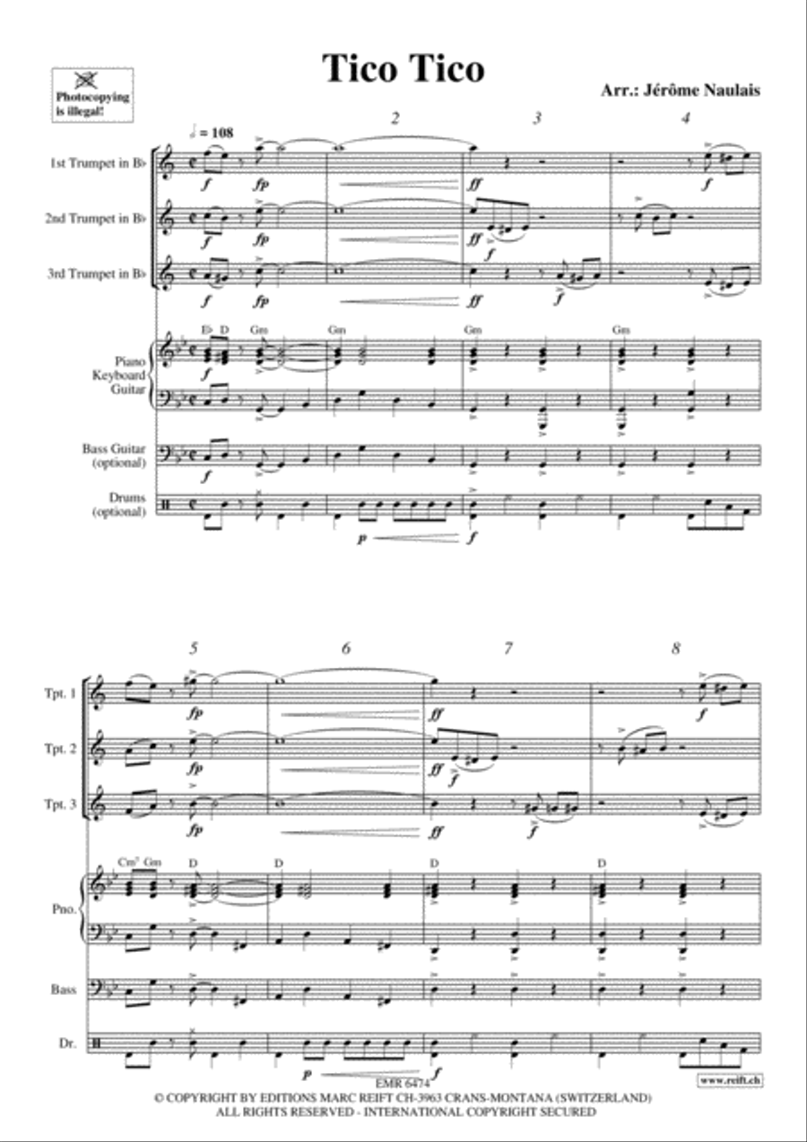 Tico Tico Trumpet Trio scores gallery preview page 3